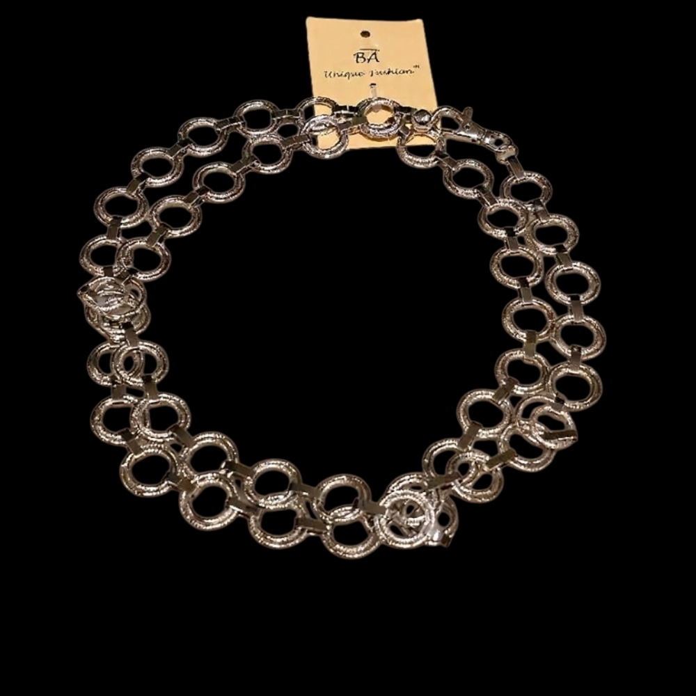 Silver Chain Link Udjustable Belt Or Necklace